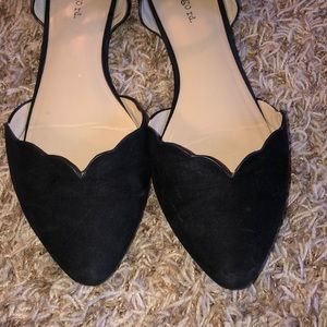 Black suede flat